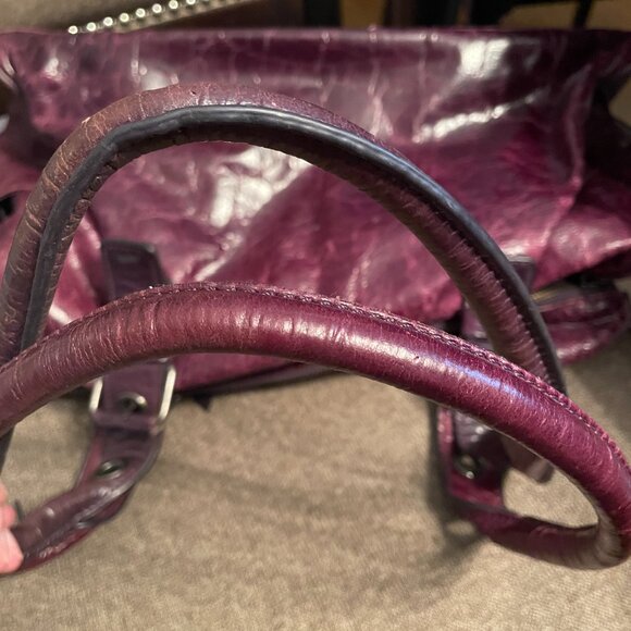 Danier Vintage Purple Leather Bag - Picture 6 of 9